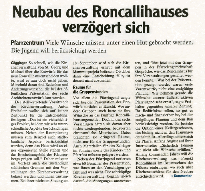 Zeitungsartikel Augsburger Allgemeine Augist 2014